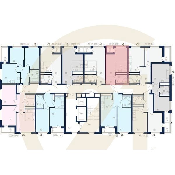 1-комн, 24.6 м², 7-22 этаж