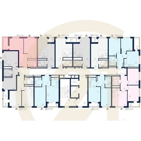 1-комн, 34.3 м², 15-19 этаж
