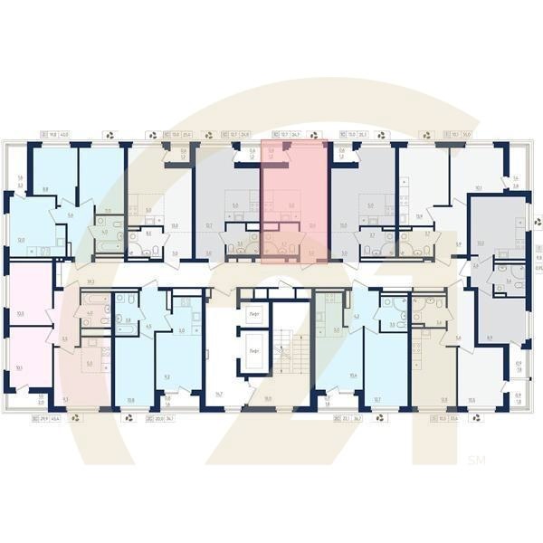 1-комн, 24.7 м², 2 этаж