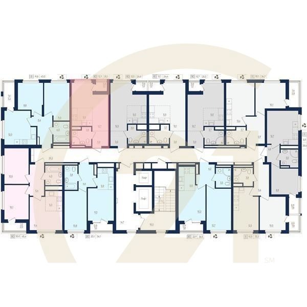 1-комн, 25.1 м², 7-8 этаж