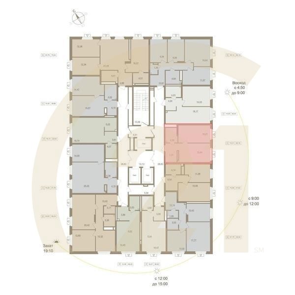 1-комн, 39.18 м², 8-15 этаж