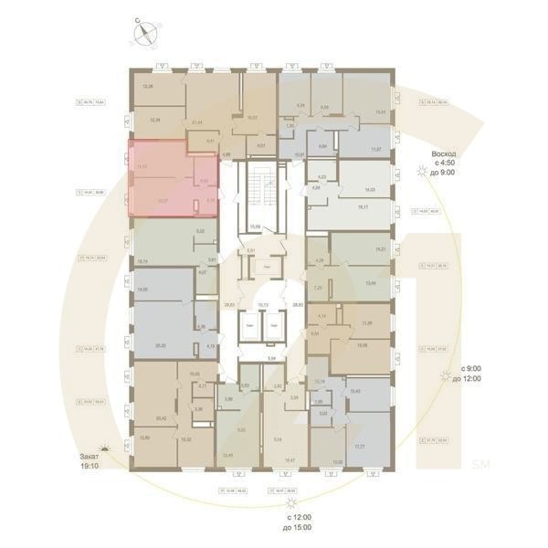 1-комн, 39.66 м², 8-15 этаж