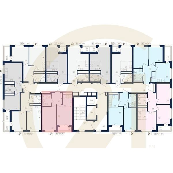 2-комн, 36.3 м², 15-21 этаж