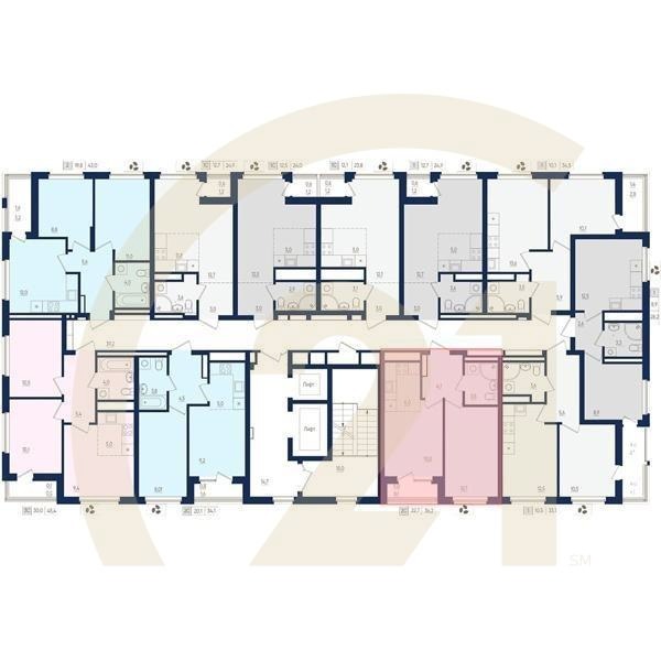 2-комн, 36.2 м², 14 этаж