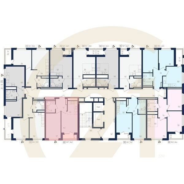 2-комн, 36.2 м², 14 этаж