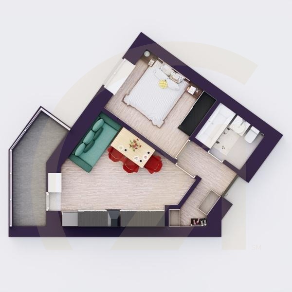 1-комн, 33.88 м², 9 этаж