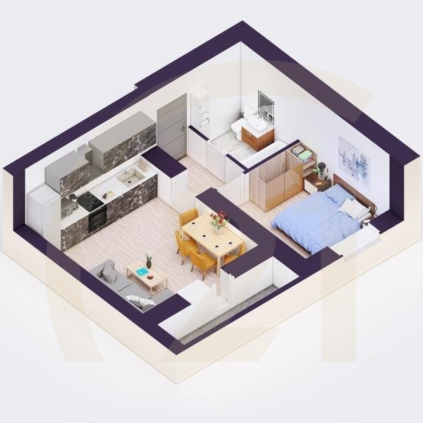 1-комн, 32.76 м², 15-16 этаж