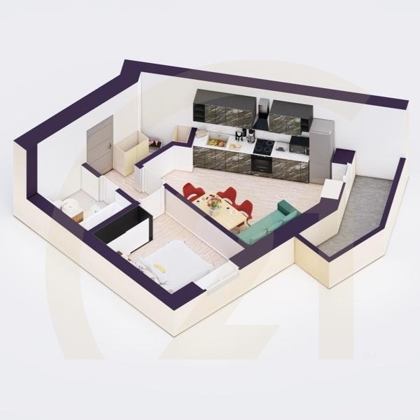 1-комн, 34.02 м², 12-19 этаж