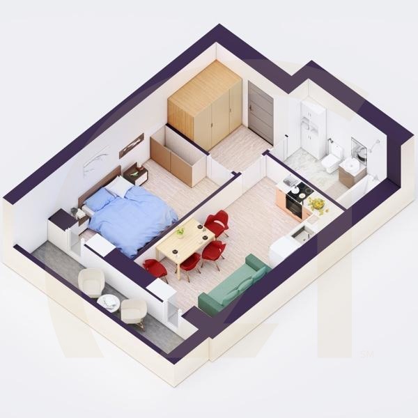 2-комн, 40.74 м², 15-17 этаж