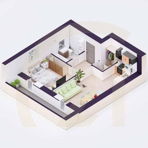 2-комн, 42.6 м², 13-18 этаж