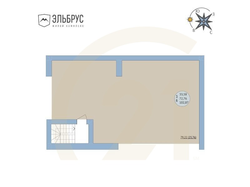 4-комн, 102.87 м², 19 этаж