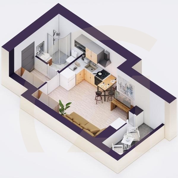 1-комн, 23.56 м², 16 этаж