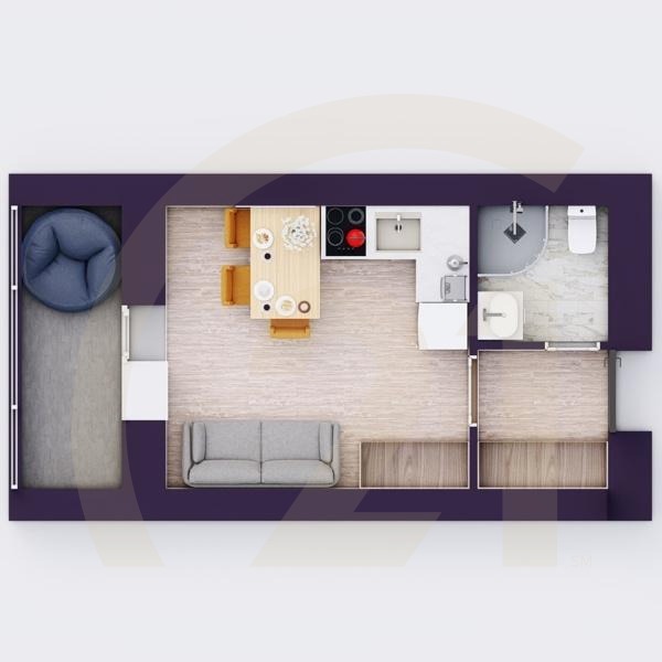 1-комн, 22.72 м², 14-17 этаж