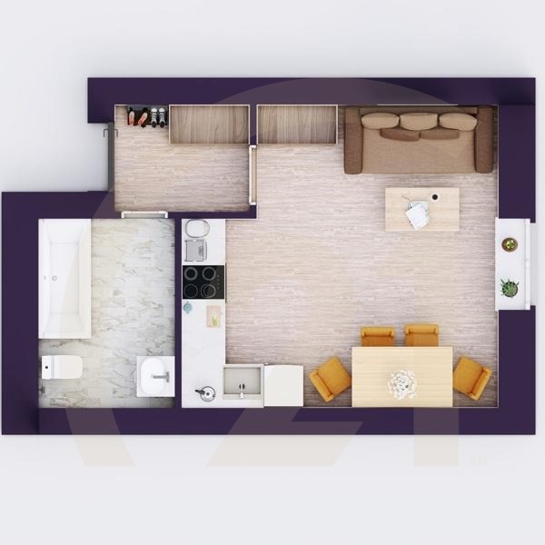 1-комн, 27.83 м², 1 этаж