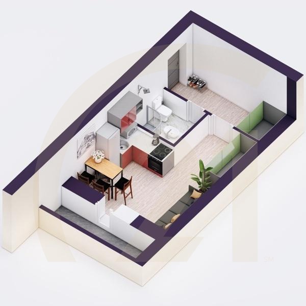 1-комн, 24.54 м², 3-11 этаж