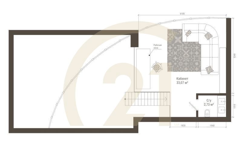 2-комн, 101.1 м², 21 этаж