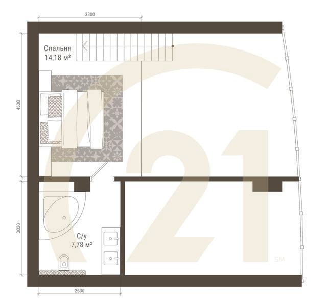 2-комн, 81.7 м², 21 этаж