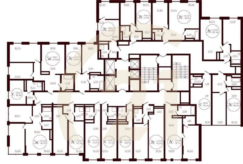 2-комн, 45.97 м², 23-31 этаж