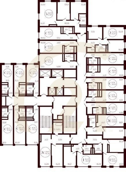 2-комн, 45.75 м², 21-31 этаж