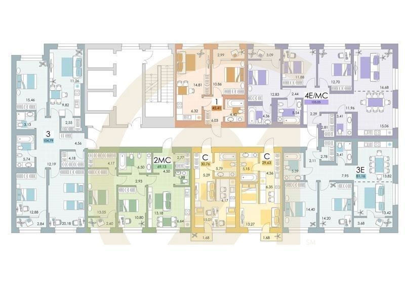 4-комн, 104.4 м², 20 этаж