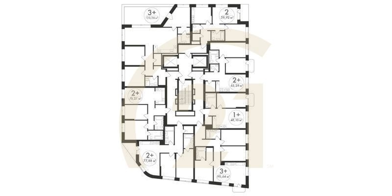 3-комн, 120.36 м², 10 этаж