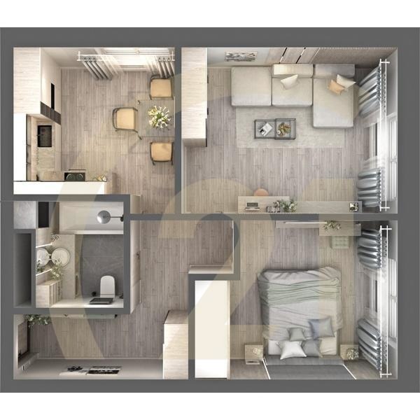 2-комн, 45.28 м², 5-25 этаж