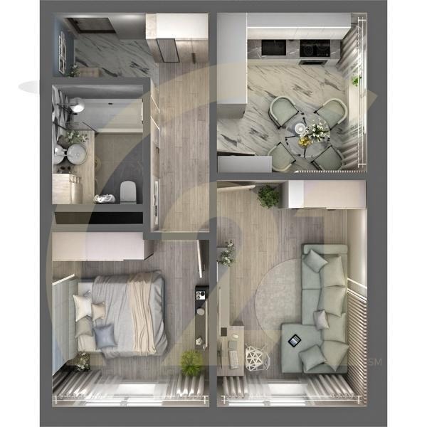 2-комн, 44.44 м², 13-32 этаж