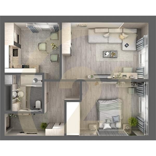 2-комн, 51.01 м², 27-32 этаж