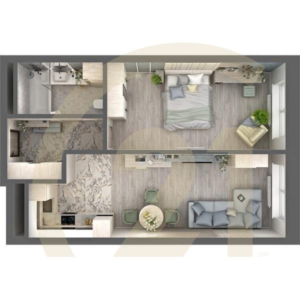 2-комн, 40.22 м², 26-32 этаж