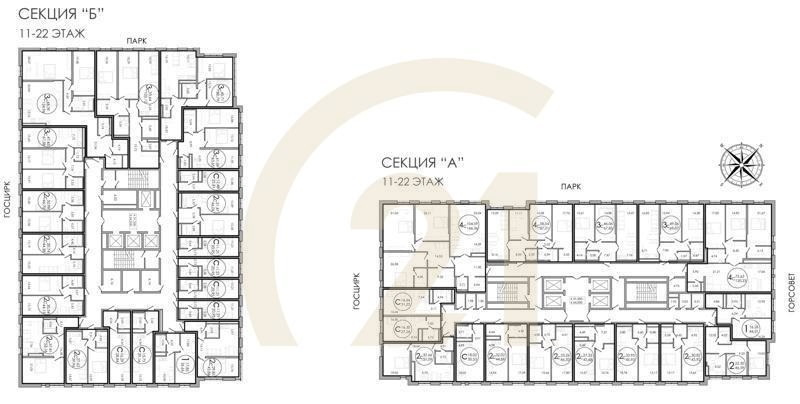 Студия, 28.84 м², 11-25 этаж