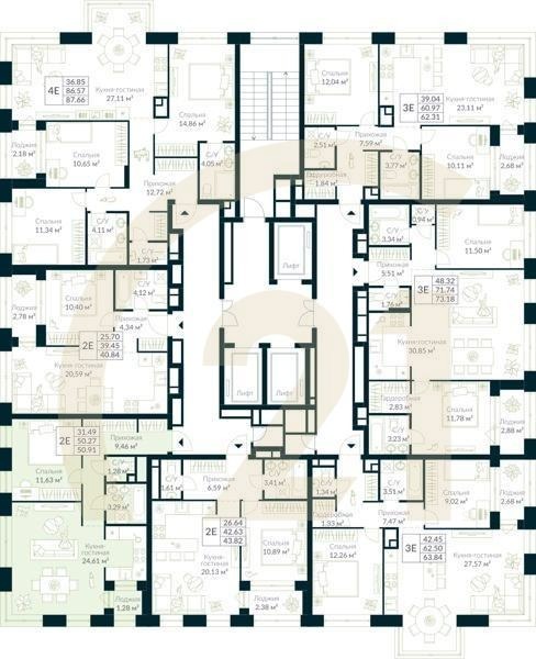 1-комн, 50.91 м², 23-25 этаж