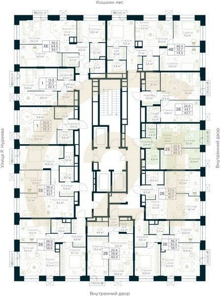 2-комн, 40.3 м², 4-15 этаж