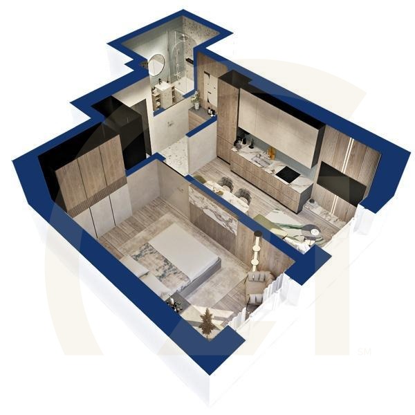 1-комн, 35.83 м², 18-19 этаж