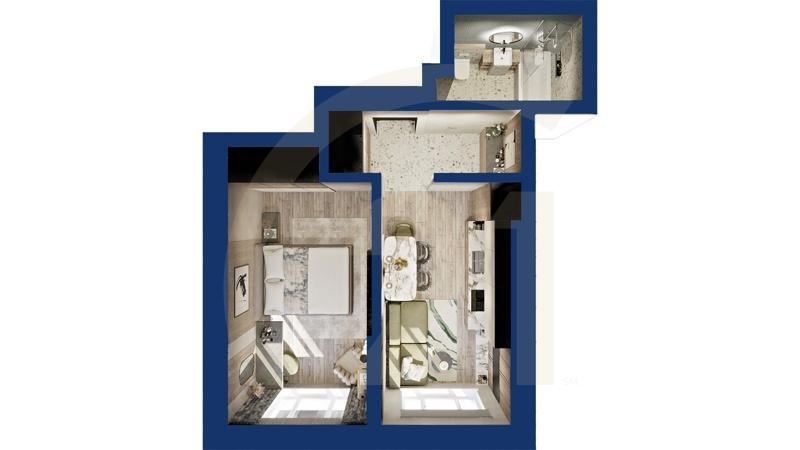 1-комн, 35.83 м², 18-19 этаж