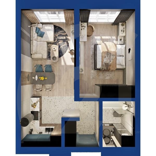 1-комн, 43.86 м², 6-19 этаж