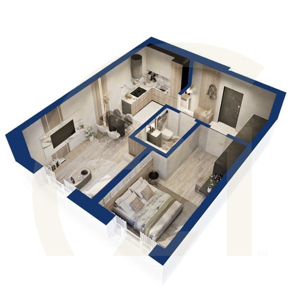 1-комн, 43.48 м², 6-19 этаж