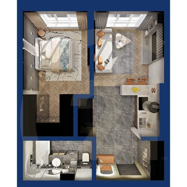 1-комн, 43.24 м², 5-19 этаж