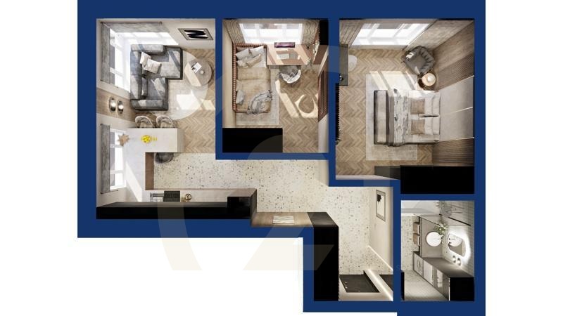 2-комн, 58.62 м², 5-19 этаж