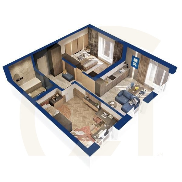 2-комн, 63.51 м², 4-19 этаж