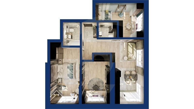 3-комн, 73.11 м², 3-19 этаж