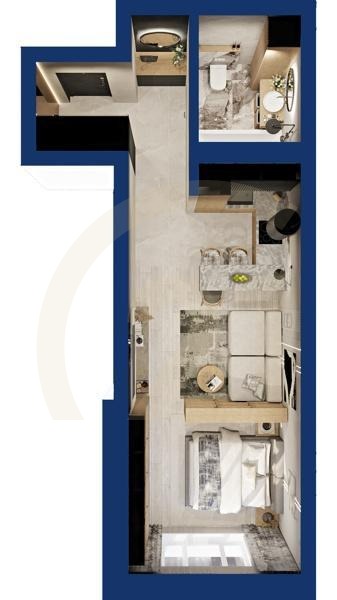 Студия, 35.4 м², 4-19 этаж