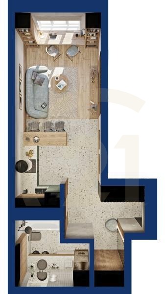 Студия, 38.07 м², 5-19 этаж