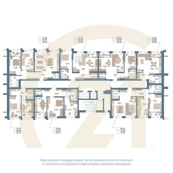 2-комн, 62.3 м², 10 этаж