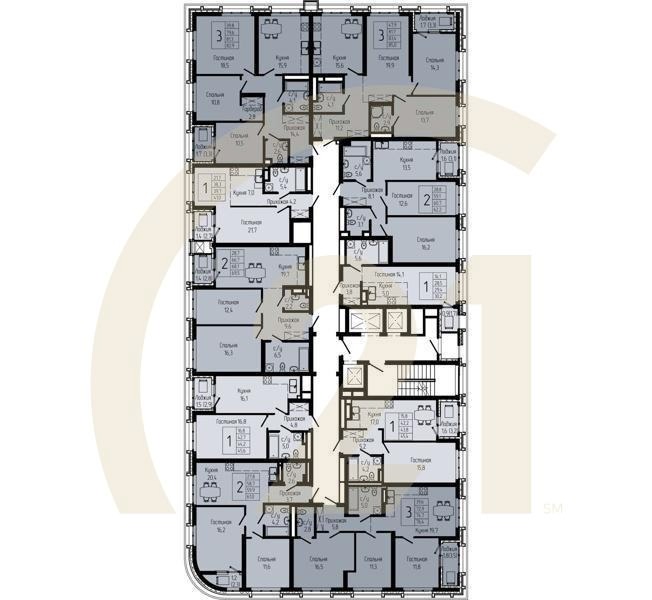 2-комн, 68 м², 5-12 этаж