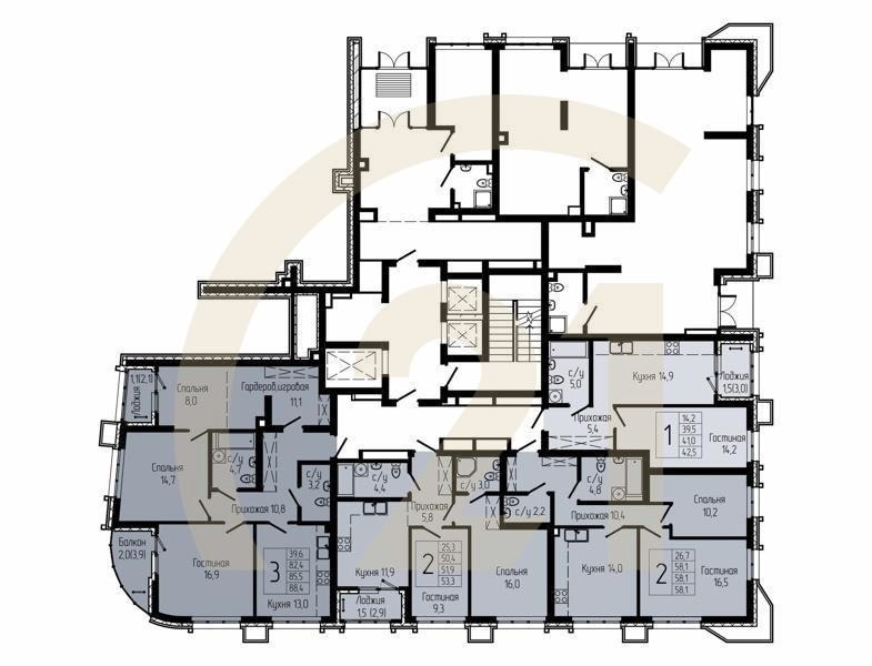 3-комн, 85.1 м², 4 этаж