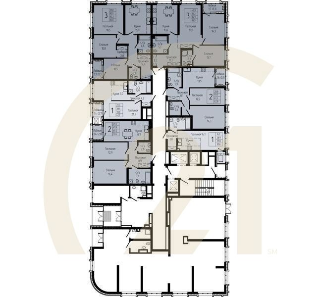 3-комн, 82 м², 4 этаж