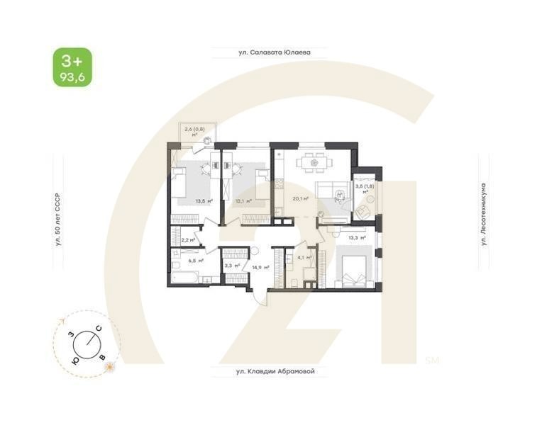 3-к. квартира, 80,4 м², 9/24 эт.
