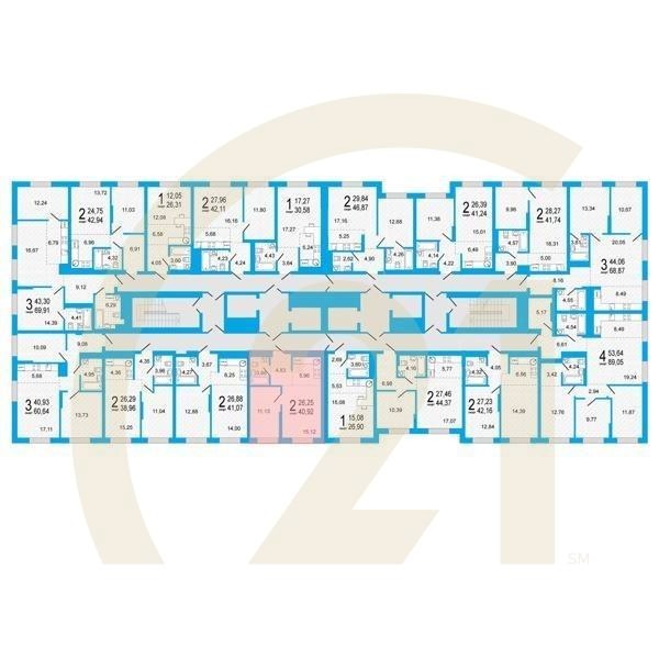 2-комн, 40.92 м², 9-20 этаж