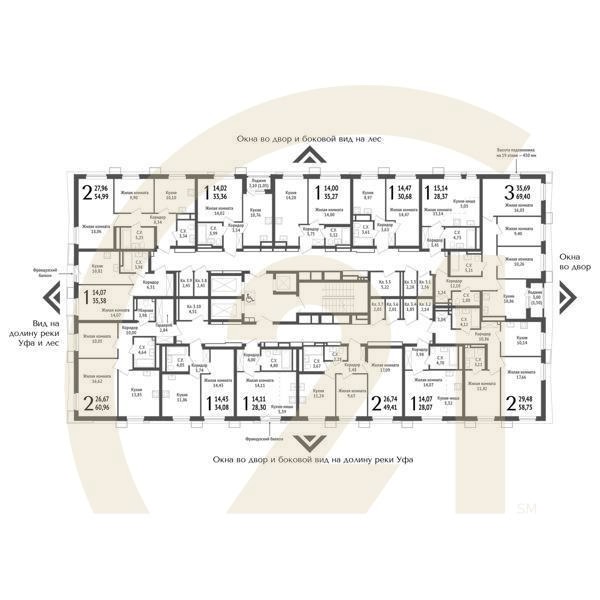 1-комн, 35.27 м², 3-25 этаж