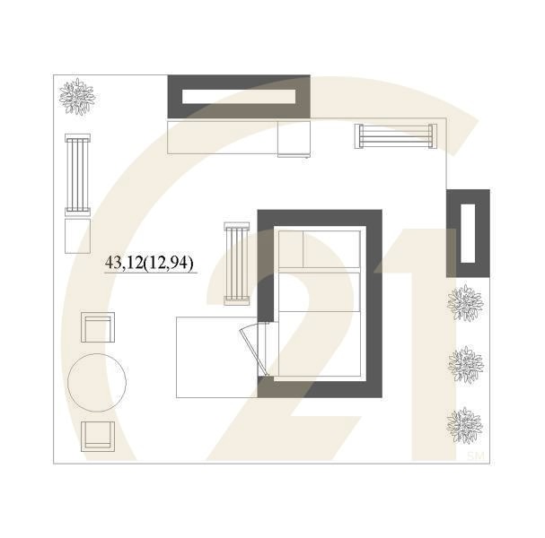 2-комн, 67.28 м², 21 этаж